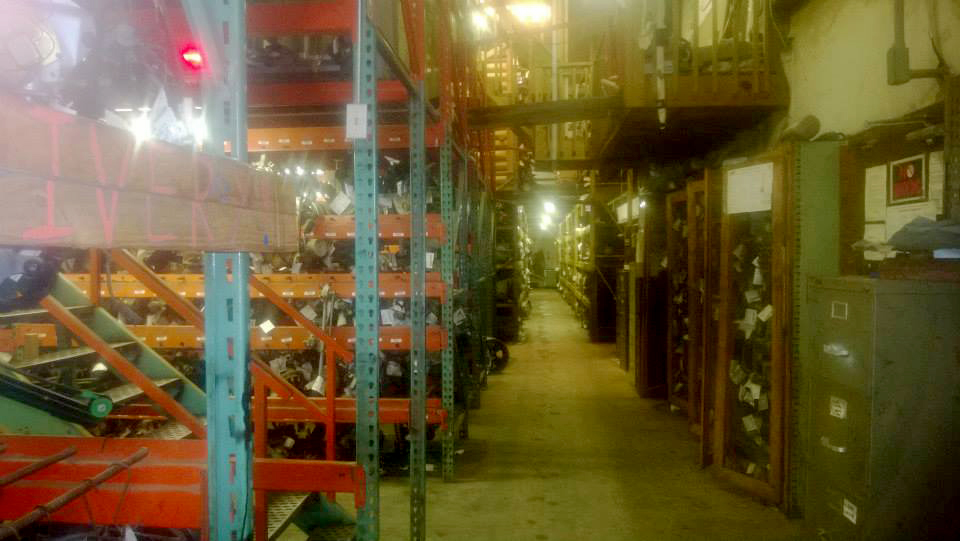 Entering one side of the warehouse