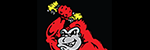 Auto Parts of Shelby Red Gorilla with Crushed Yellow Car on Black Background - 150x50